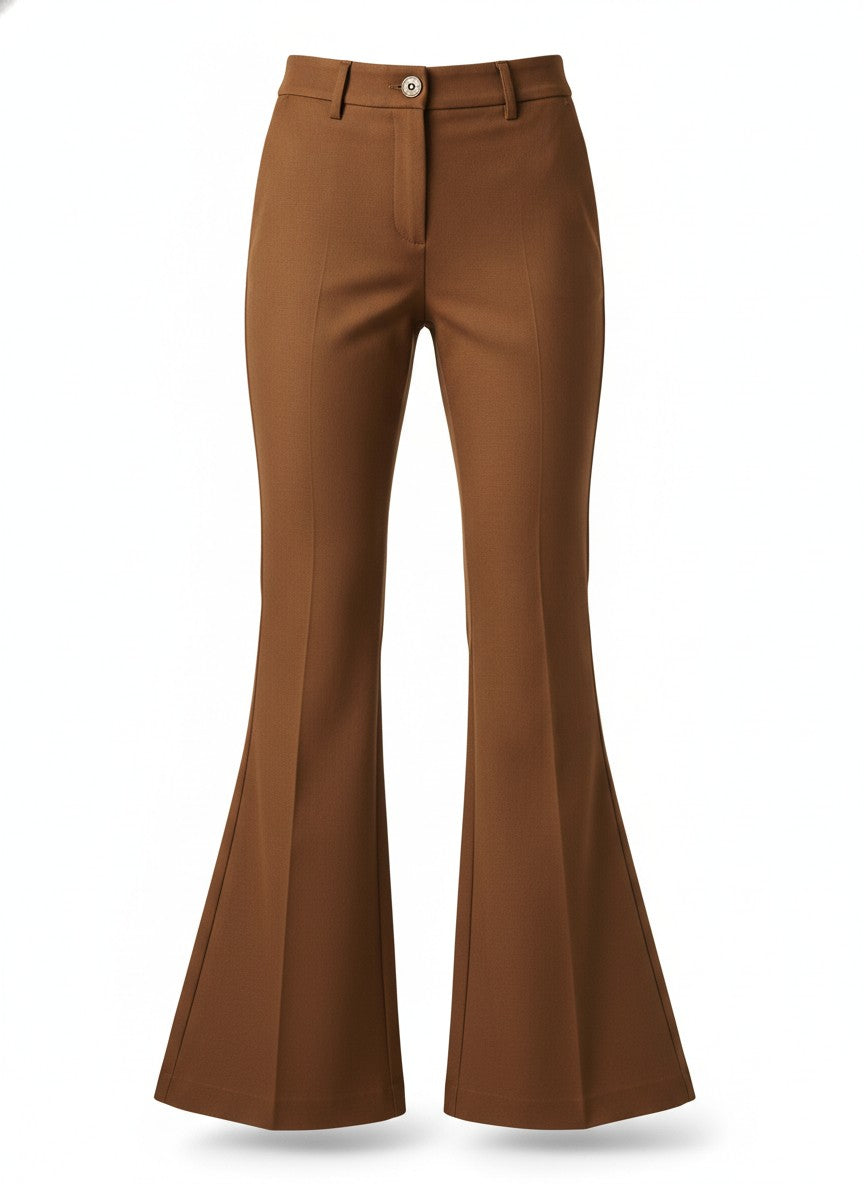 Brown High Waisted Flare Pants