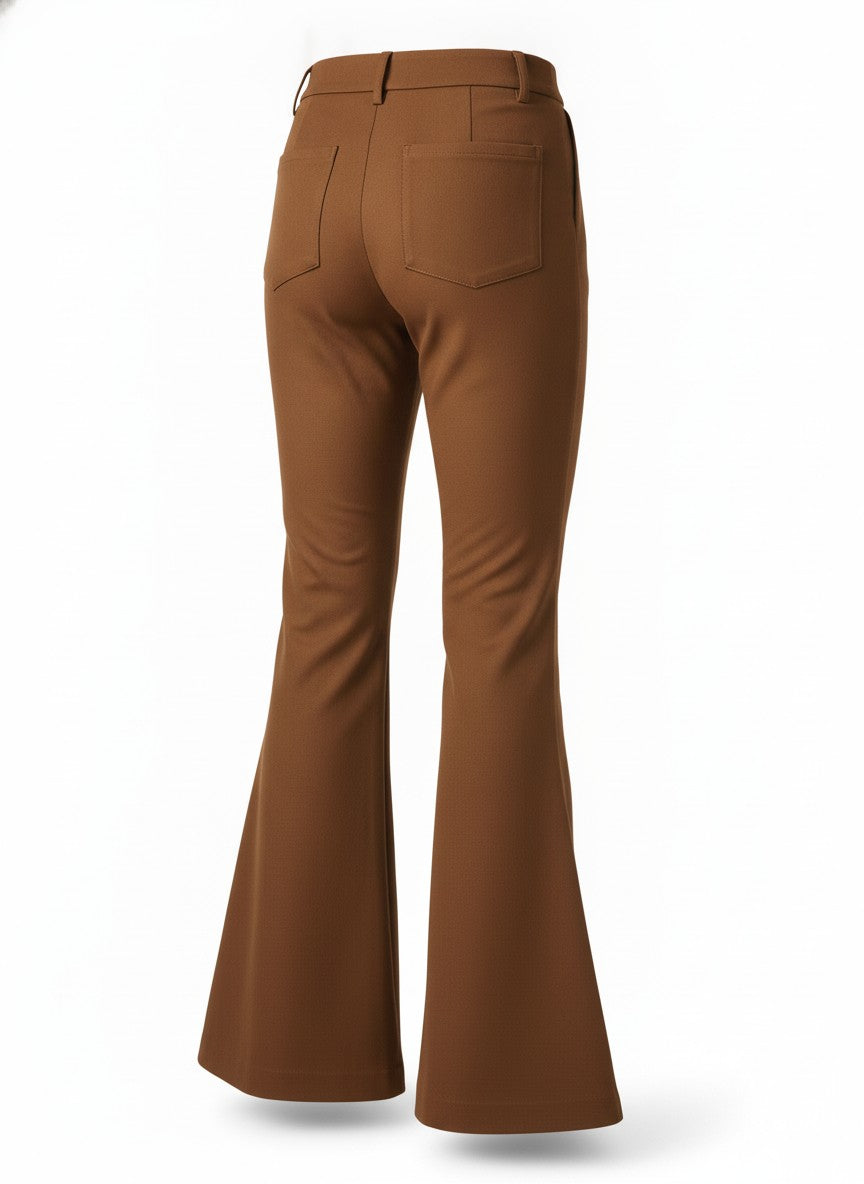 Brown High Waisted Flare Pants