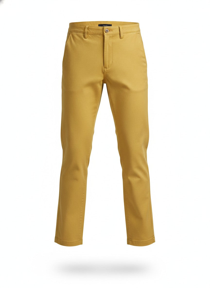 Yellow Straight Leg Cropped Pants