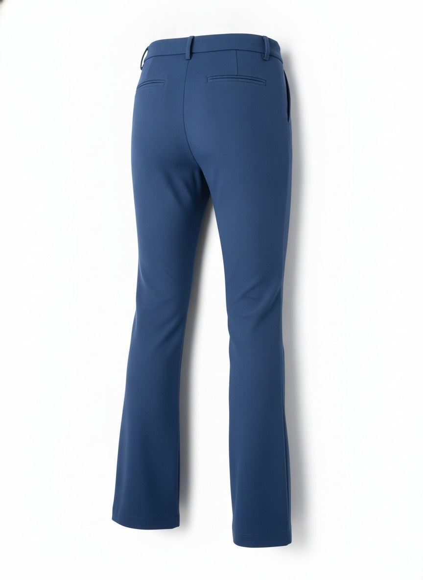 Blue Split Hem Flare Pants