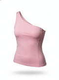 Pink Asymmetrical One Shoulder Top
