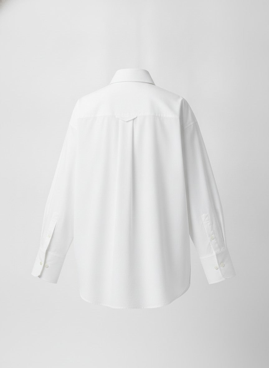 White Oversized Button Down Shirts