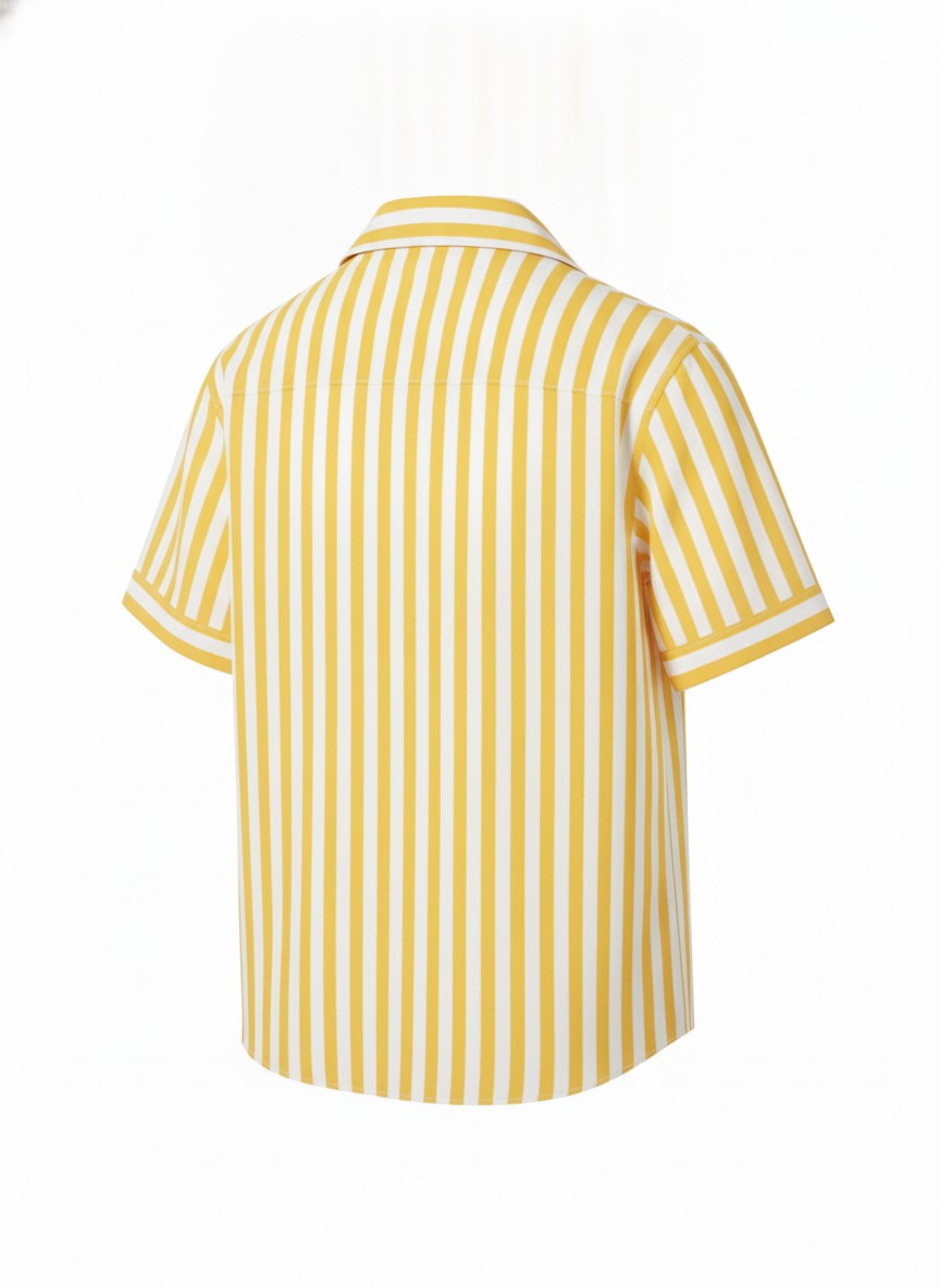 Yellow Striped Short Sleeve Shirts