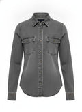 Gray Utility Pocket Denim Shirts