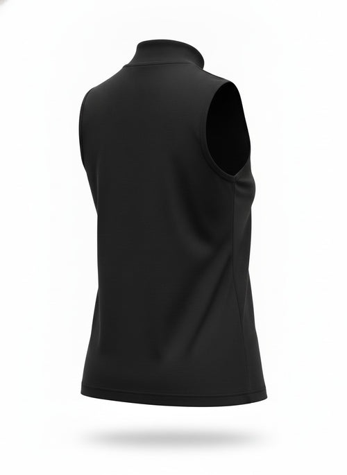 Black Mock Neck Sleeveless Top